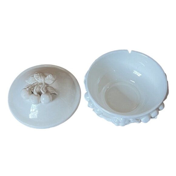 Vintage Ceramic Cherry Candy Dish with Lid, Made in Spain - Picture 3 of 8